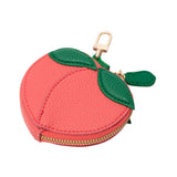 Faux Leather Peach Keychain / Bag Charm / Coin Purse