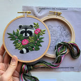 Raccoon Hand Embroidery Kit - Intermediate