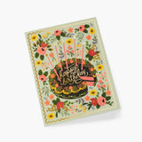 Floral Cake Birthday Greeting Card