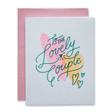To The Lovely Couple Wedding Risograph Greeting Card