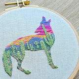 Desert Coyote Embroidery Kit - Beginner Plus