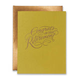 Congrats On Your Retirement Script Hue Letterpress Greeting Card