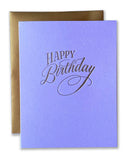 Happy Birthday Script Letterpress Card