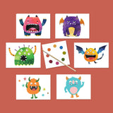 Friendly Monsters Watercolor Postcard Art Kit