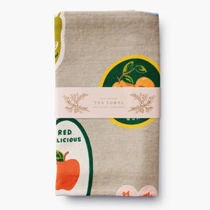 Fruit Stickers Tea Towel