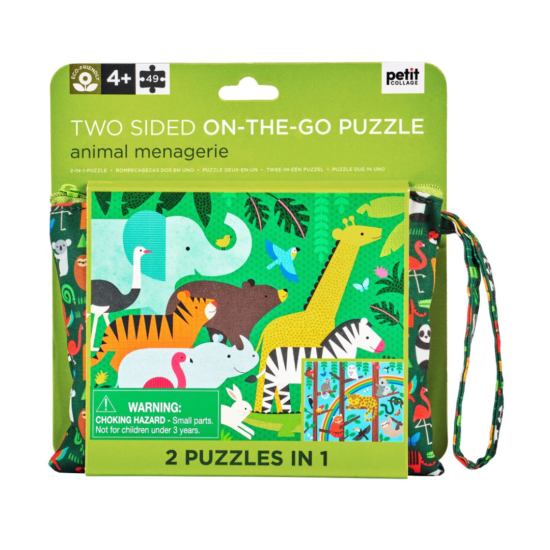 Two Sided Animal Menagerie On-the-Go Puzzle