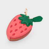 Faux Leather Strawberry Keychain / Bag Charm / Coin Purse