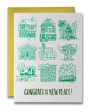 Congrats on the New Place, New Home Letterpress Card 