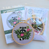Raccoon Hand Embroidery Kit - Intermediate