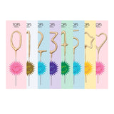 TOPS Malibu - Mini 4" Gold Number Sparkler Wand Card - Singles
