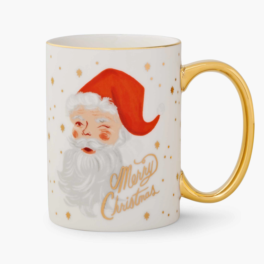 Winking Santa Porcelain Mug