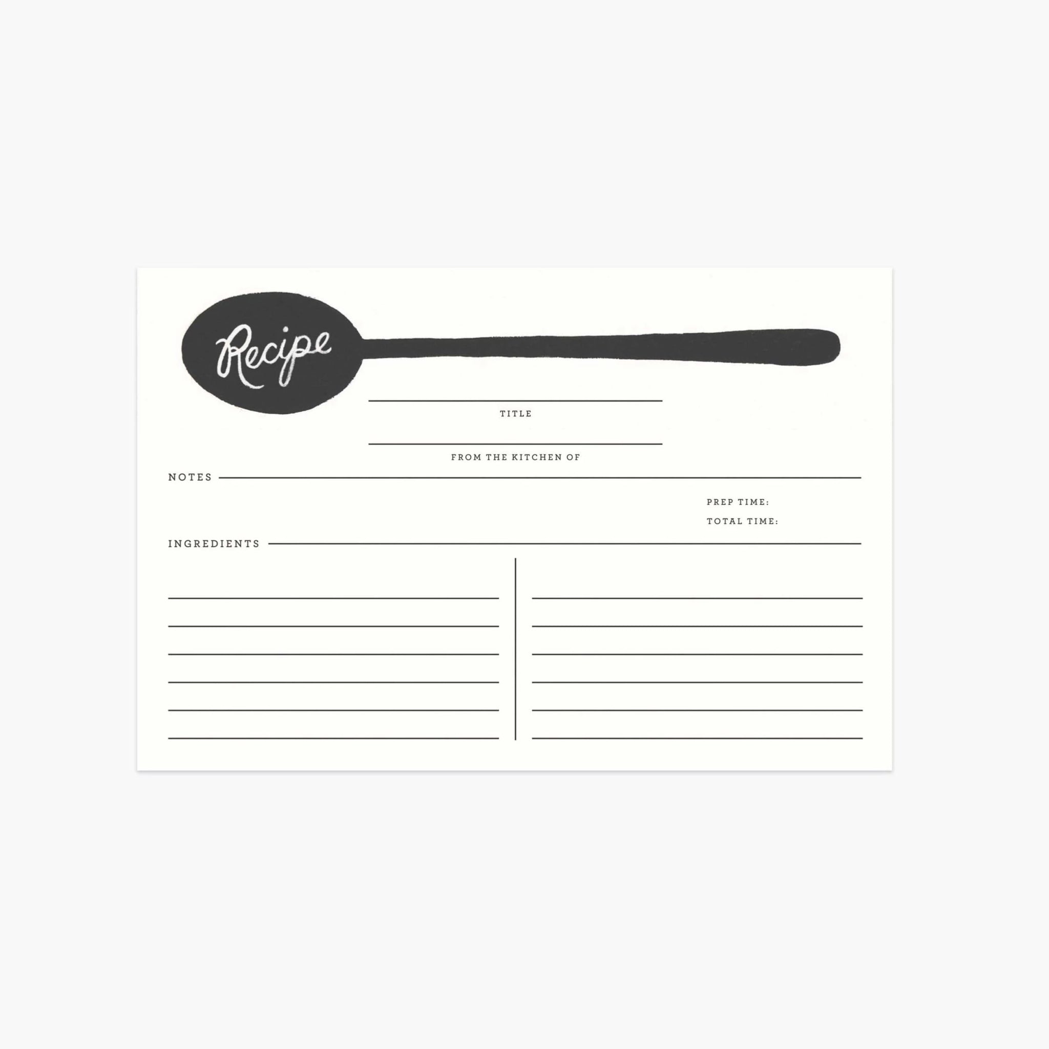 Charcoal Spoon Recipe Cards