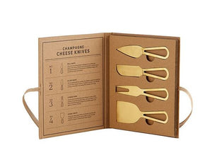 Cardboard Book Set - Champagne Gold Cheese Knives