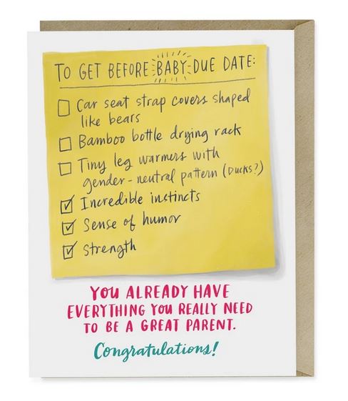 Due Date Checklist Baby Card