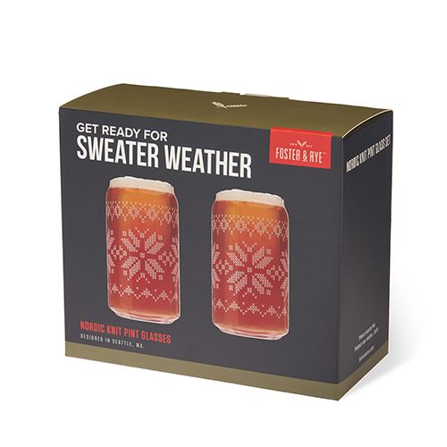 Nordic Knit Pint Glass Set by Foster & Rye