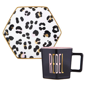 Hexagon Mug & Saucer Set - Rebel