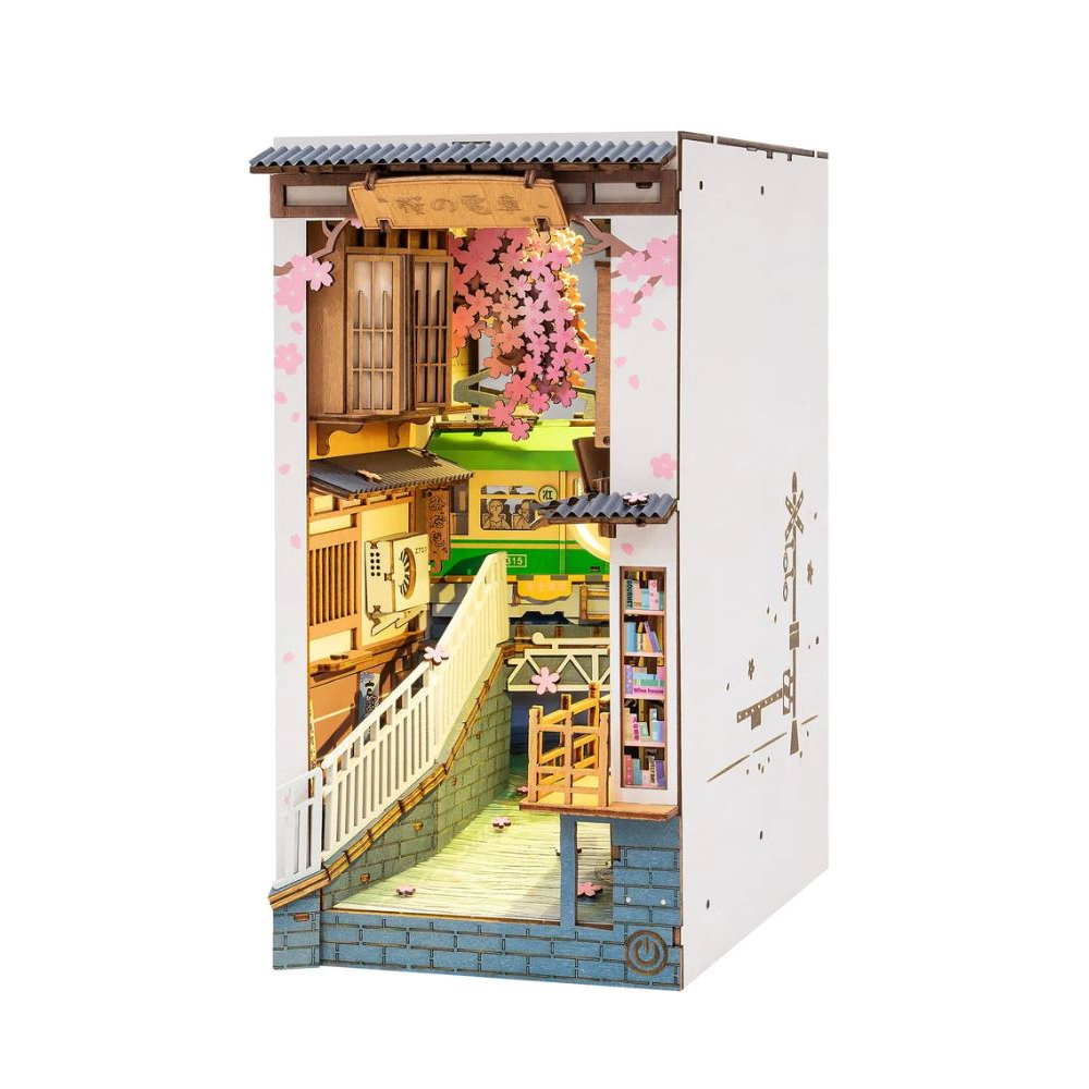 Sakura Tram Book Nook Miniature Model Kit DIY