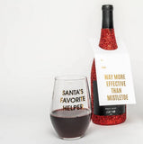 SANTA'S FAVORITE HELPER - Gold Foil Stemless Wine Glass